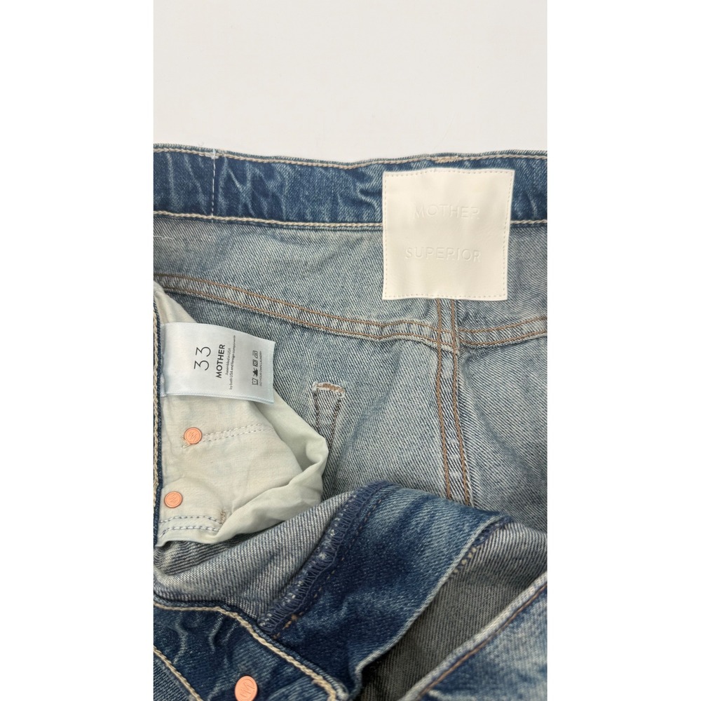 NWT MOTHER Superior The Ditcher Roller Zip Sneak Jeans 33 Wide Leg High Rise - Picture 8 of 10